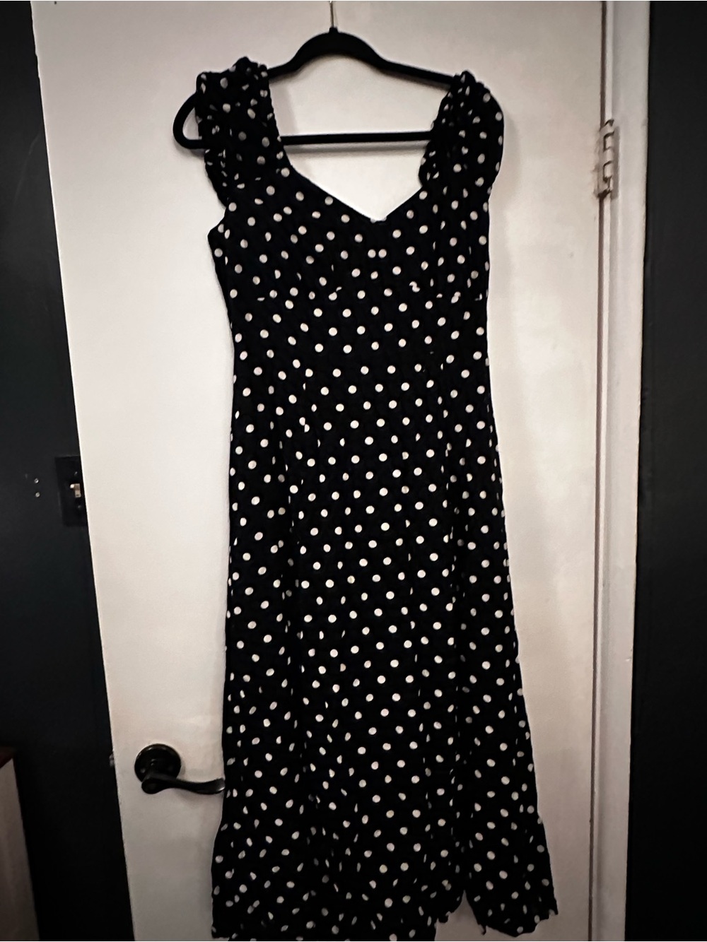 Old Navy Black and White Polka Dot Maxi Dress